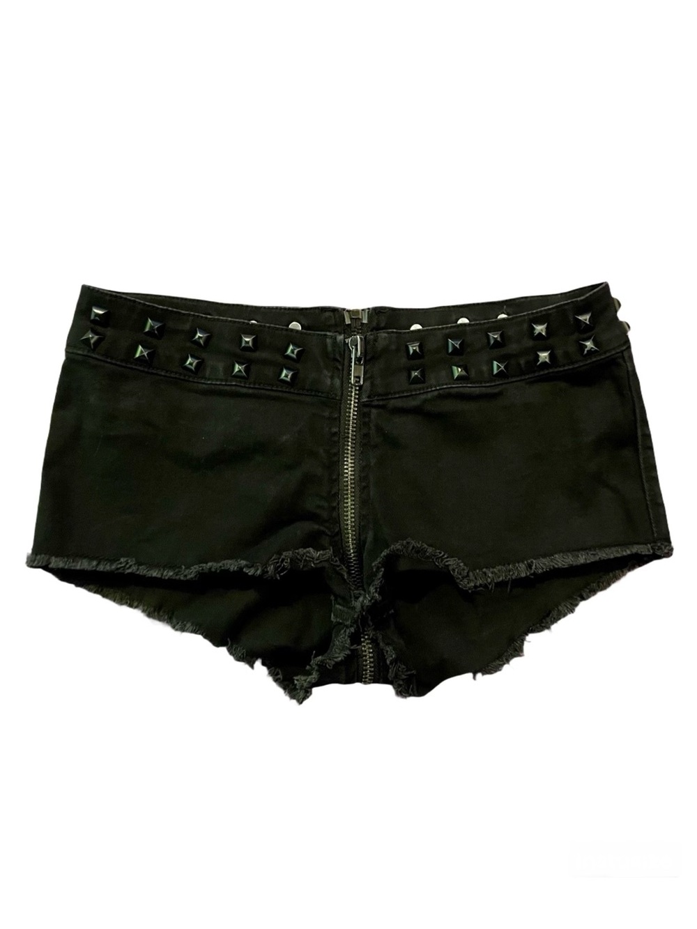 Lip Service ‘Drive Thru’ full unzip zipper  jean distressed shorts vintage 90s